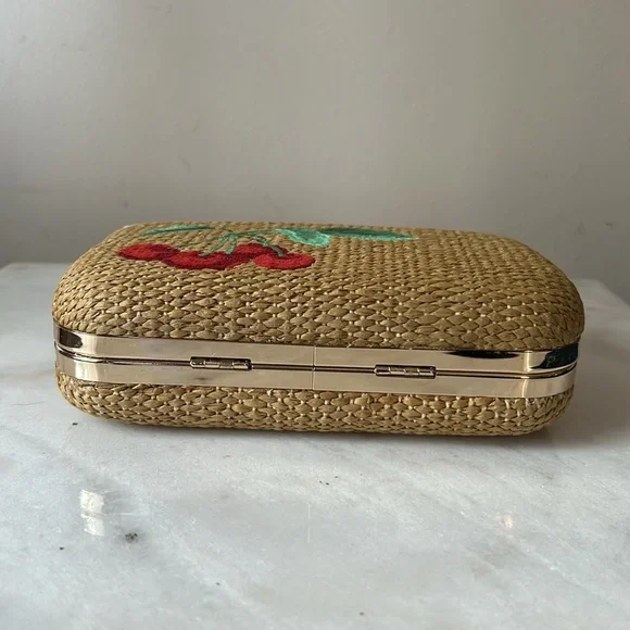 Ann Taylor Cherry hard-sided clutch purse, NWT - Picture 6 of 15